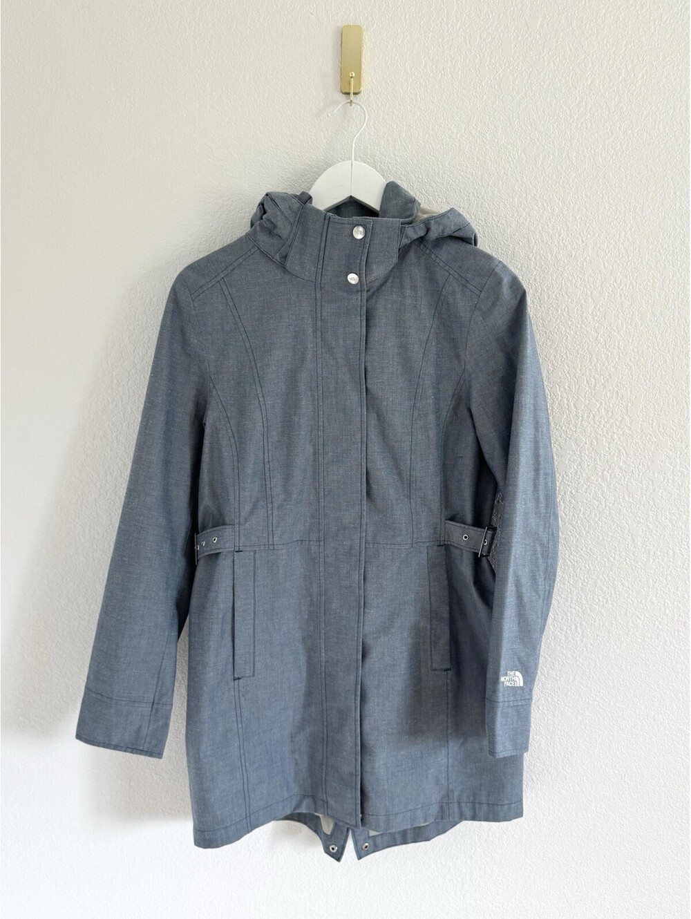The North Face Womens Slate Blue Women’s Size Med Laney Trench Coat Belted Sides